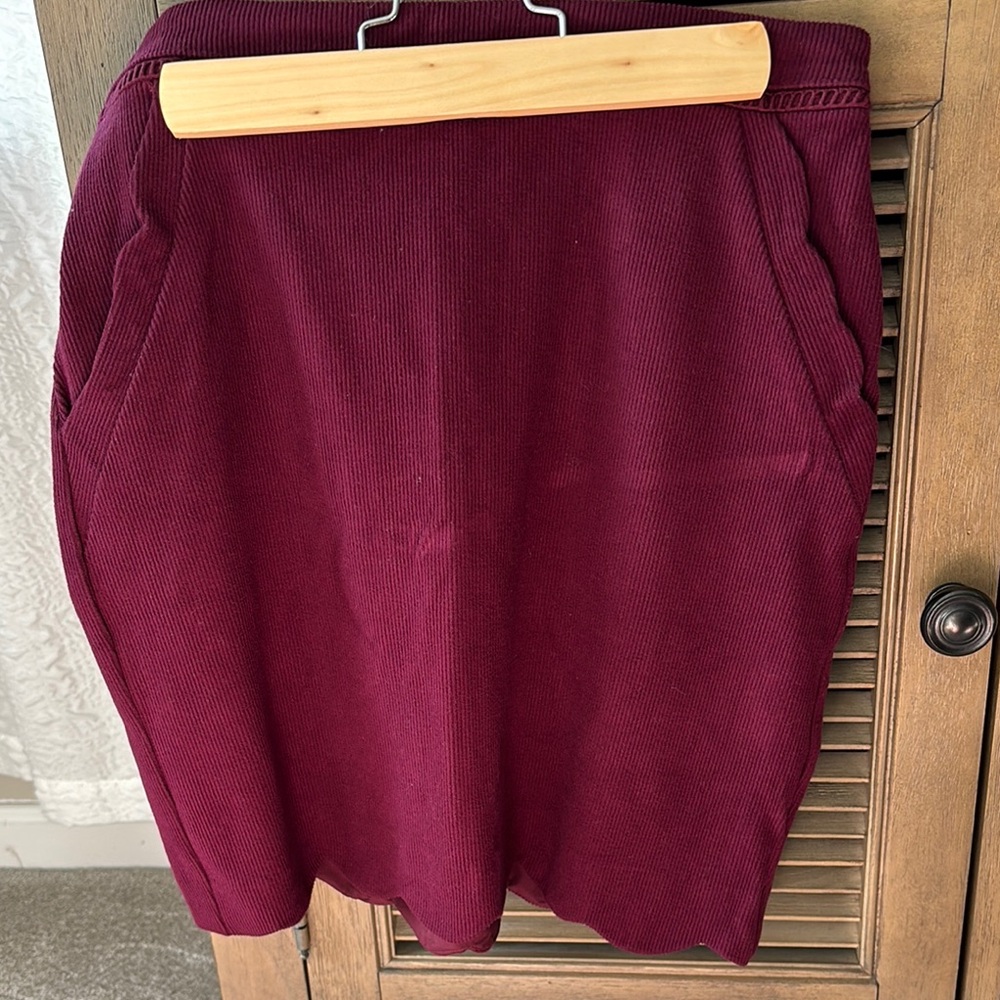 Burgundy Corduroy Skirt